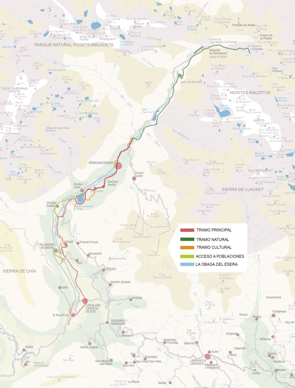 Mapa Camino del Ésera